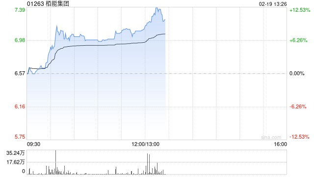 栢能集团盘中涨近9% 预期全年纯利不少于约2.5亿港元